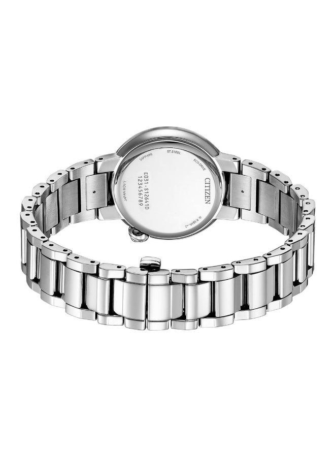 سيتيزن L Eco-Drive Women’s Watch EM0910-80D, 30 mm Mother-of-Pearl Dial, Stainless Steel Case & Bracelet, Sapphire Crystal, 50 m WR - Image 3