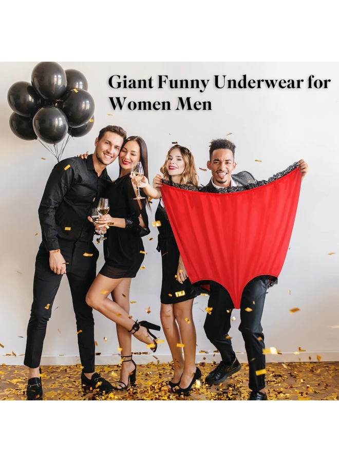 FreeNFond Granny Panties Funny Gag Gifts for Adult Women Men Wedding Party Bride Gala Game Big Mama Undies Prank Giant Mormon Underwear, Red, One size - Image 5