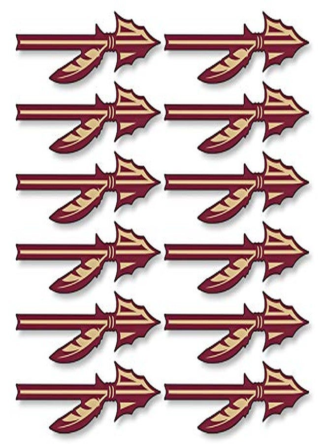 AV Sheet of 12: Arrowhead Shaped Stickers (Football Helmet Decal Seminole Player (1 x 2 inch) - Image 1