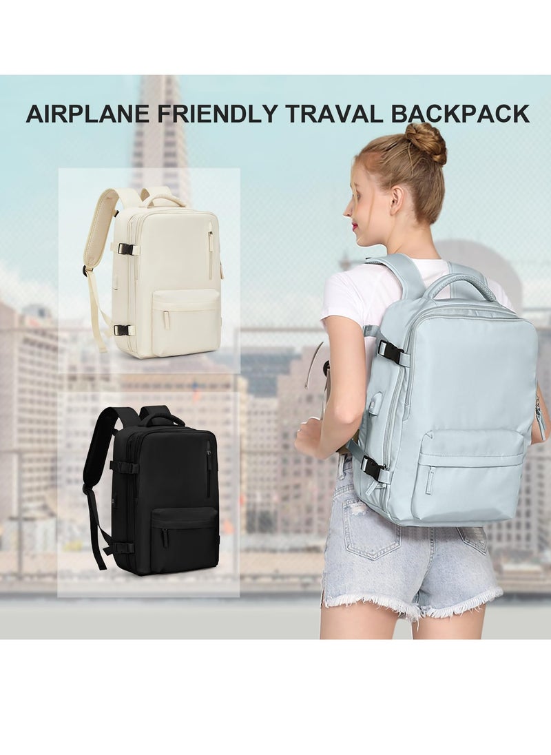 SYOSI - Large Travel Backpack, Waterproof Breathable Laptop Backpack with USB Charging Port Shoe Storage Bags for 15.6 Inch Laptop, for Hiking School Work Separable From Wet and Dry 180° Flip-top Design - Image 1