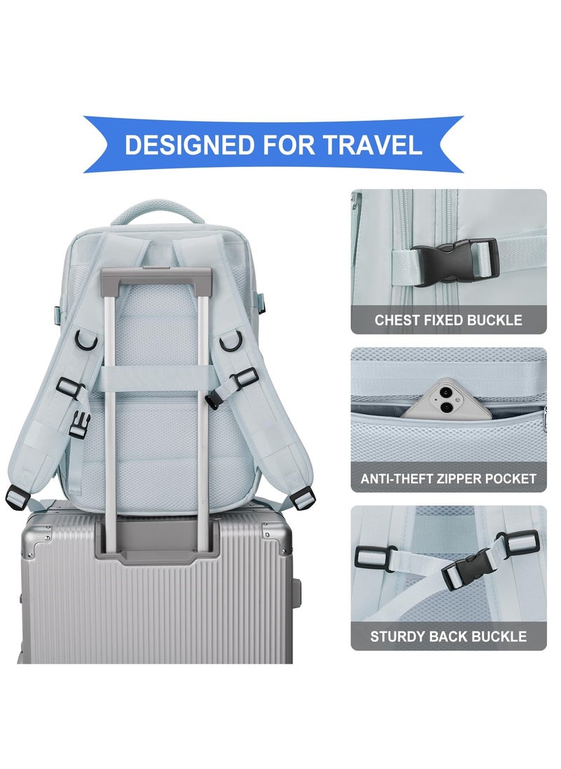 SYOSI - Large Travel Backpack, Waterproof Breathable Laptop Backpack with USB Charging Port Shoe Storage Bags for 15.6 Inch Laptop, for Hiking School Work Separable From Wet and Dry 180° Flip-top Design - Image 1