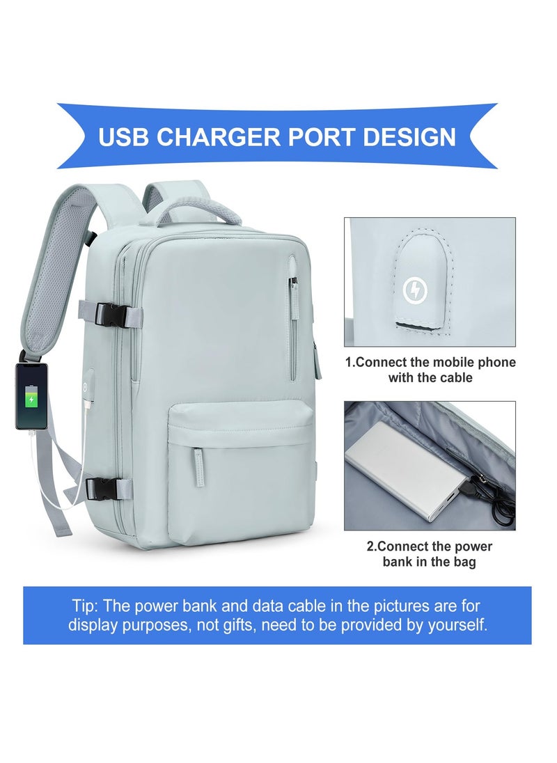 SYOSI - Large Travel Backpack, Waterproof Breathable Laptop Backpack with USB Charging Port Shoe Storage Bags for 15.6 Inch Laptop, for Hiking School Work Separable From Wet and Dry 180° Flip-top Design - Image 1