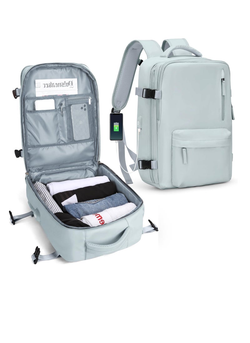 SYOSI - Large Travel Backpack, Waterproof Breathable Laptop Backpack with USB Charging Port Shoe Storage Bags for 15.6 Inch Laptop, for Hiking School Work Separable From Wet and Dry 180° Flip-top Design - Image 1