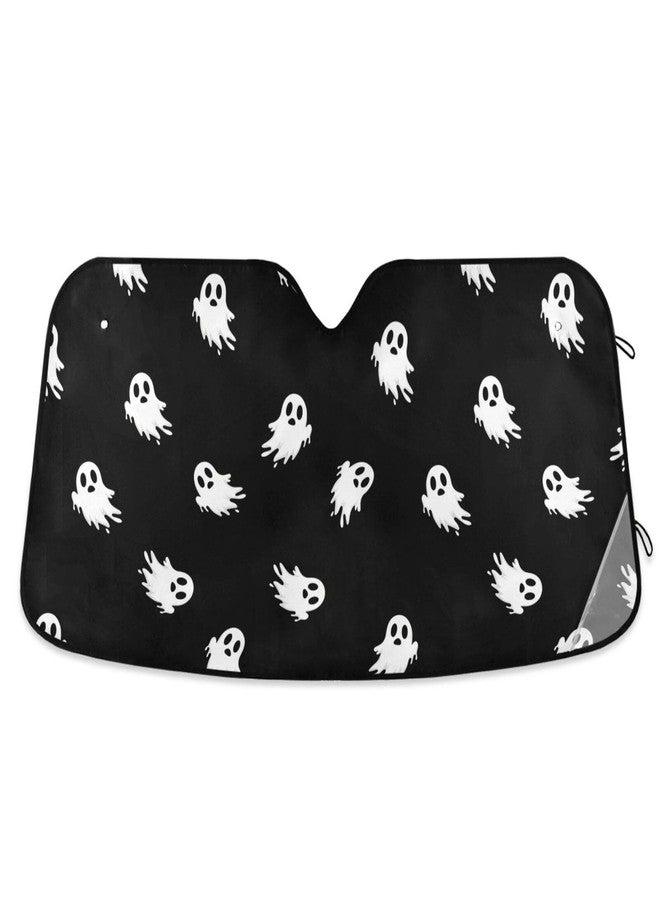 Dussdil Halloween Spooky Ghost Car Windshield Sun Shades Monster Devil Truck Sunshade Window Visor Cover Reflective UV Rays Protector Keep Your Vehicle Cool Foldable for Car Truck SUV - Image 1