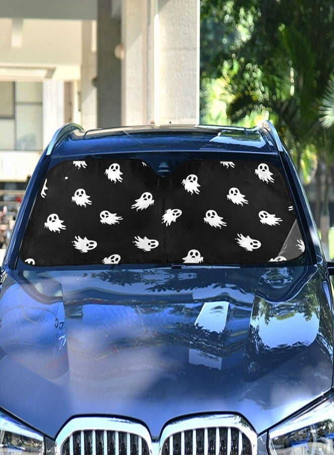 Dussdil Halloween Spooky Ghost Car Windshield Sun Shades Monster Devil Truck Sunshade Window Visor Cover Reflective UV Rays Protector Keep Your Vehicle Cool Foldable for Car Truck SUV - Image 2