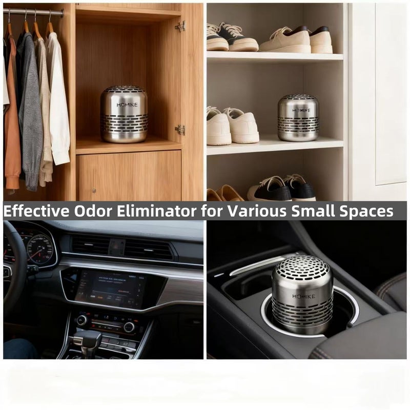 HOMIKE Refrigerator Deodorizer, Odor Eliminator,Last up to 10 Years for Car,Closet,Shoes Cabinet,Fridge and Freezer,Outperforms Baking Soda and Activated Carbon(Stainless Steel) - Image 4