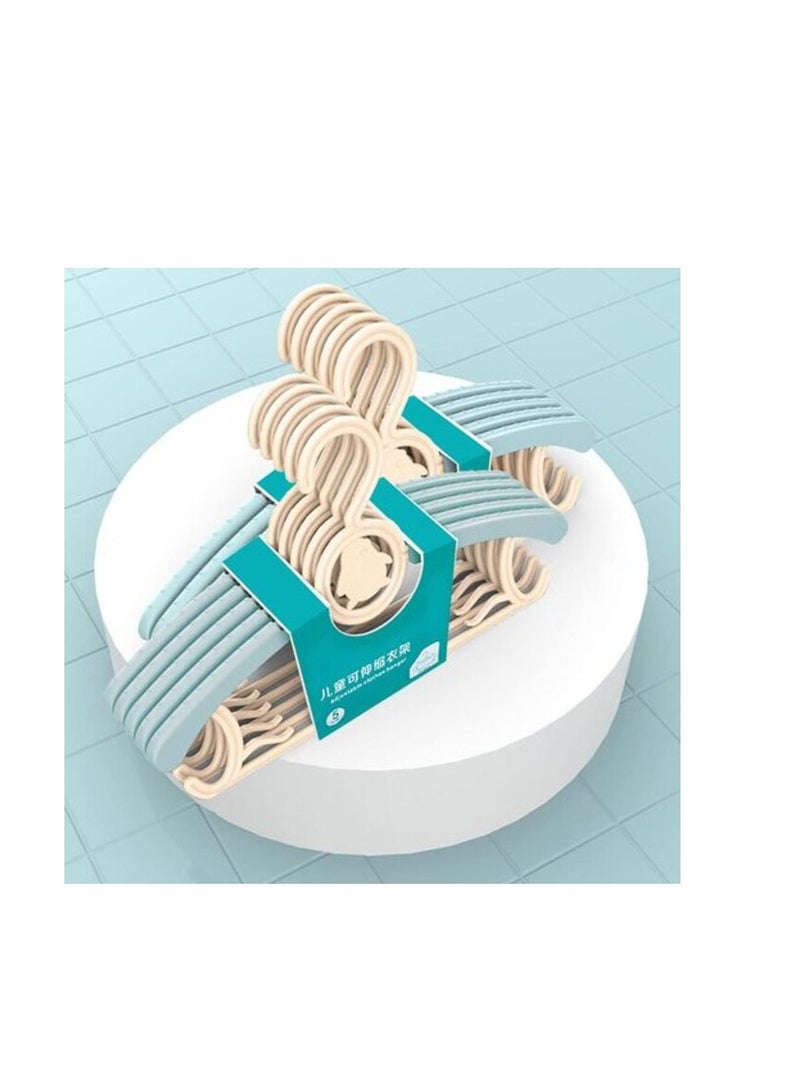 Uaejj Baby Clothes Hangers, Extendable Baby Hangers, Adjustable Infant And Toddler Hangers, Non-Slip Clothes Hangers For Children Kids Infants Coat Pant Hanger, 10Pcs (Blue) - Image 1