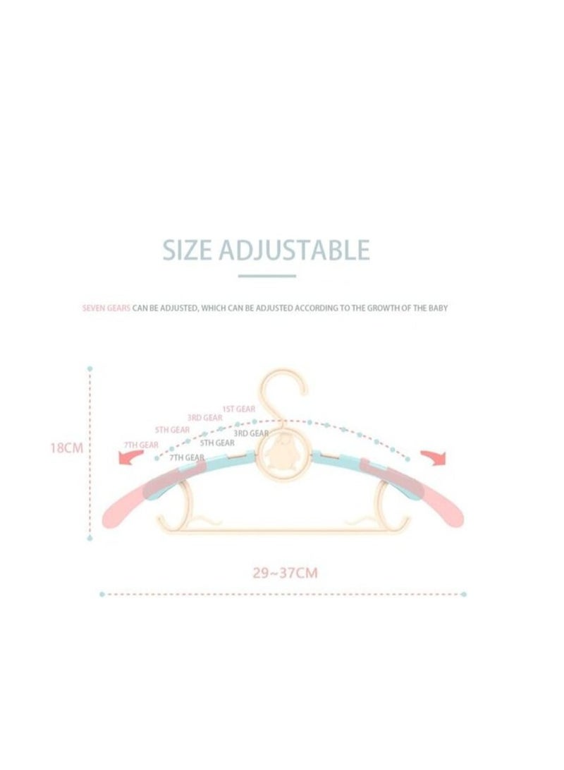 Uaejj Baby Clothes Hangers, Extendable Baby Hangers, Adjustable Infant And Toddler Hangers, Non-Slip Clothes Hangers For Children Kids Infants Coat Pant Hanger, 10Pcs (Blue) - Image 4