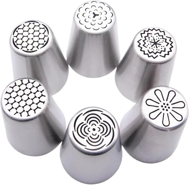 Small Piping Tips 24pcs Russian Tulip Flower Cake Icing Piping Nozzles Decorating Tips Baking Tools For Cake Cupcake Dessert Cookies Decorating - Image 1