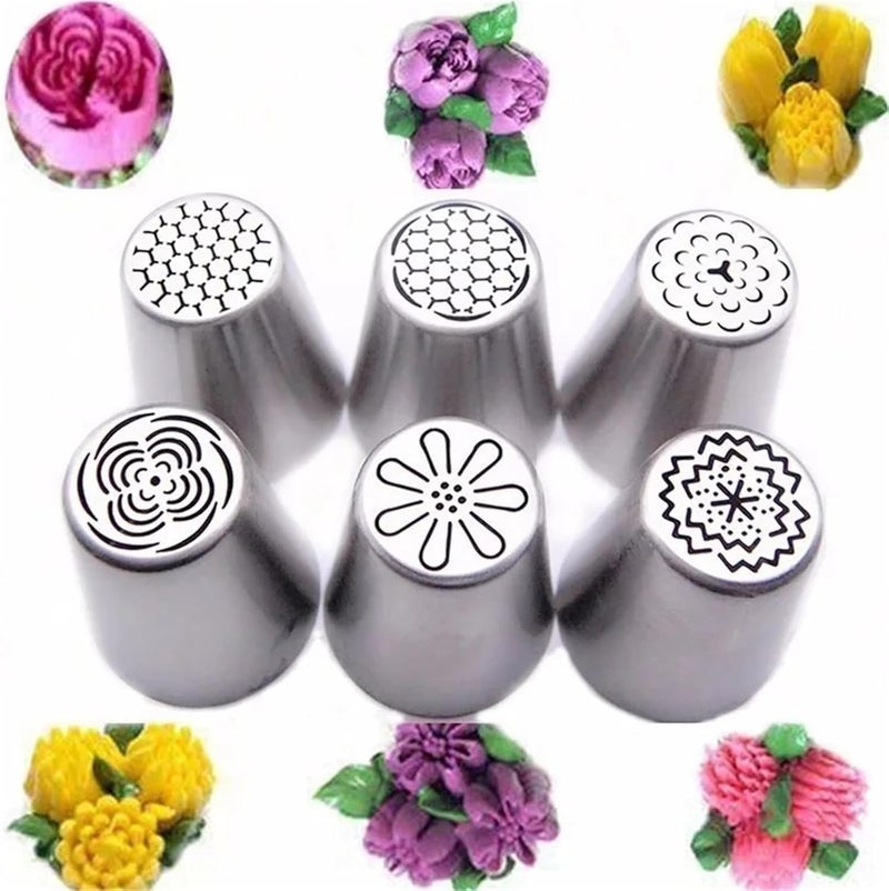Small Piping Tips 24pcs Russian Tulip Flower Cake Icing Piping Nozzles Decorating Tips Baking Tools For Cake Cupcake Dessert Cookies Decorating - Image 2