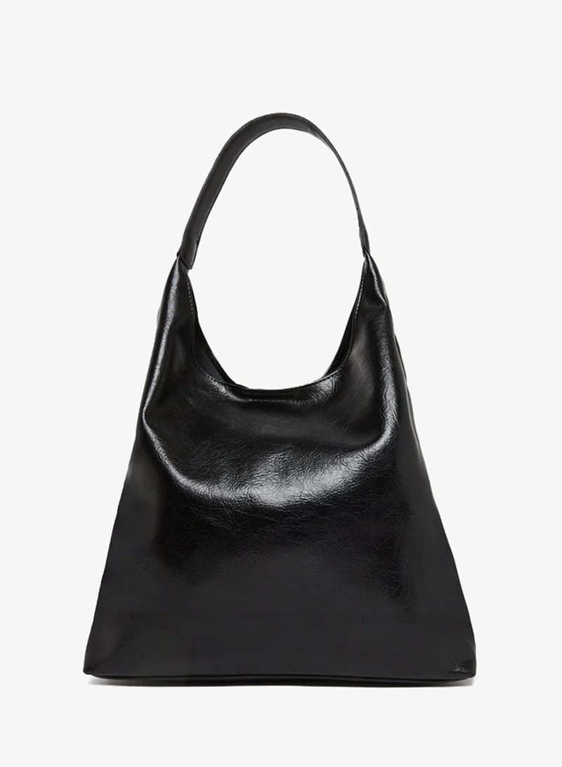 Styli Black Hobo Shoulder Bag with Pouch