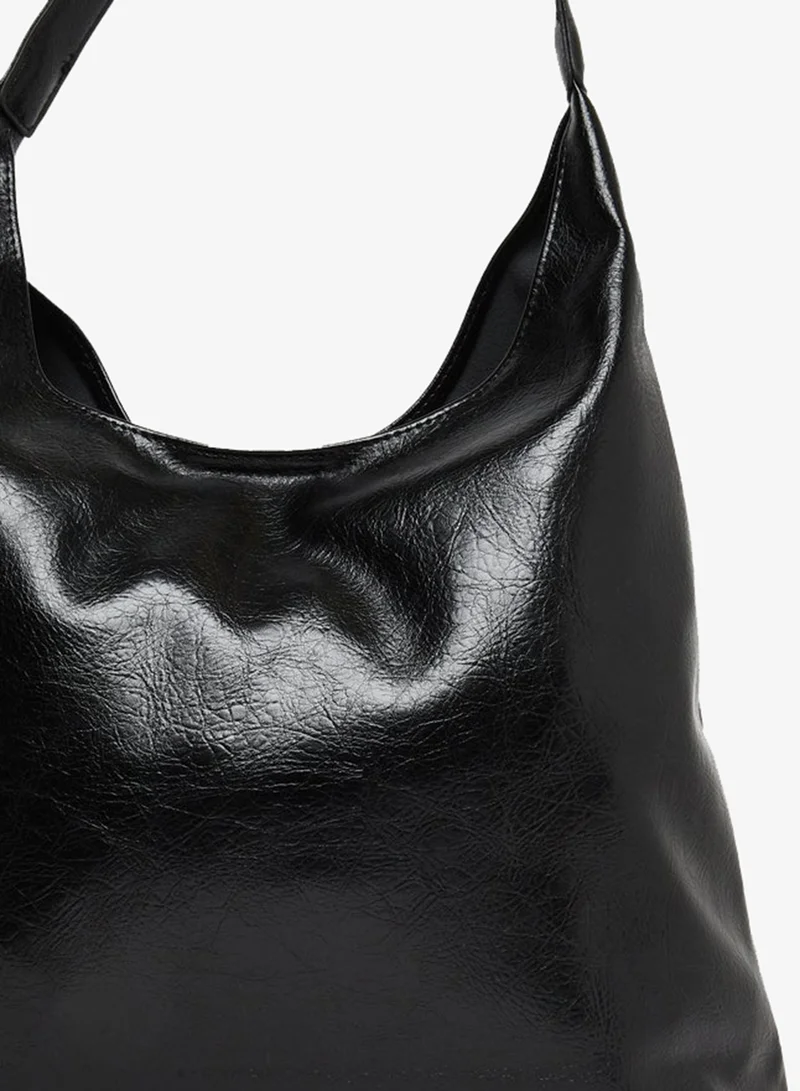 Styli Black Hobo Shoulder Bag with Pouch