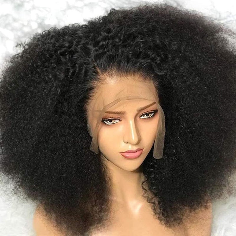 PRIMELACE Kinky Curly Lace Front Wig Human Hair 20 inch Pre Plucked 13x4 HD Lace Front Wigs Kinky Curly Human Hair Wig 180 Density Glueless Curly Wigs
