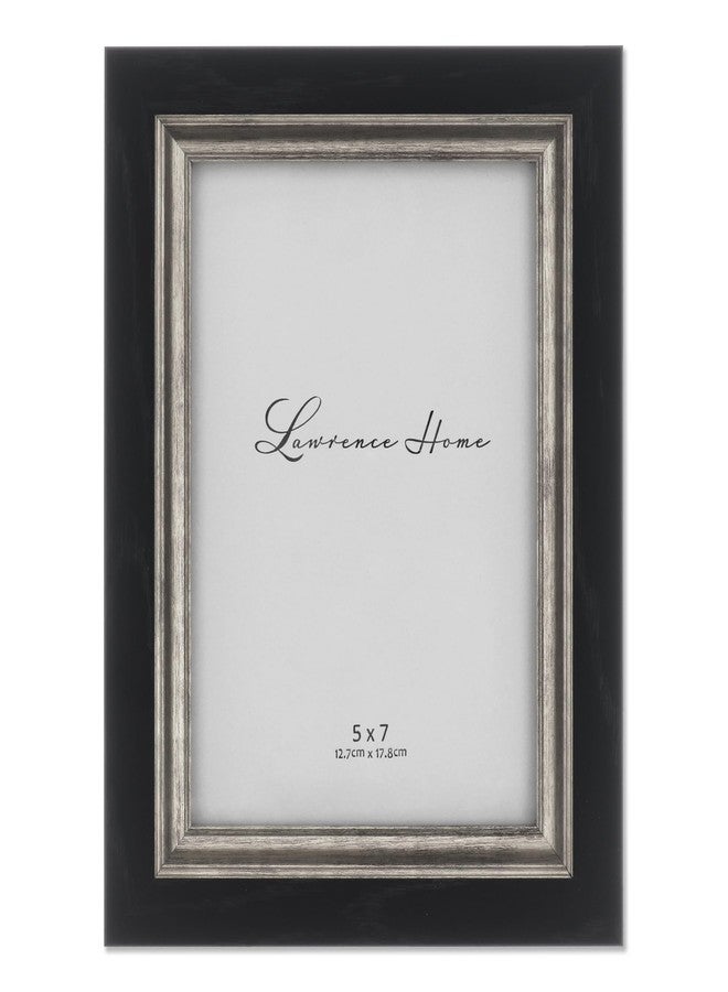 Lawrence Frames Black with Burnished Silver Composite Picture Frame, 5 by 7-Inch - Image 1