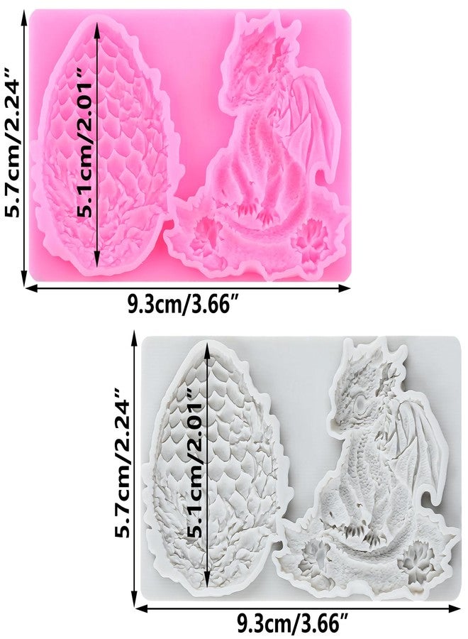RFGHAC Dragon Fondant Mold Dragon Egg Silicone Molds for Cake Decorating Cupcake Topper Chocolate Candy Sugar Gum Paste Polymer Clay Set Of 2 - Image 2