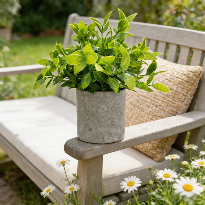 1pc Spring Summer Artificial Green Plant With Pulp Pot Living Room Office Study Tabletop Decor Simple Natural Style Fresh Home Touch - Image 5
