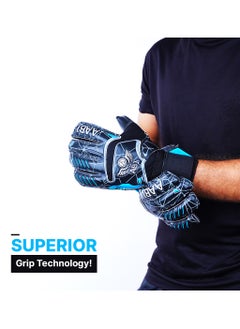 ABJ Soccer Goalkeeper Football Gloves Designed to Fit Both Sizes 8 to 9, Top Grip, Double Protection, Your Secret to Success in Training and Matches  - Image 4