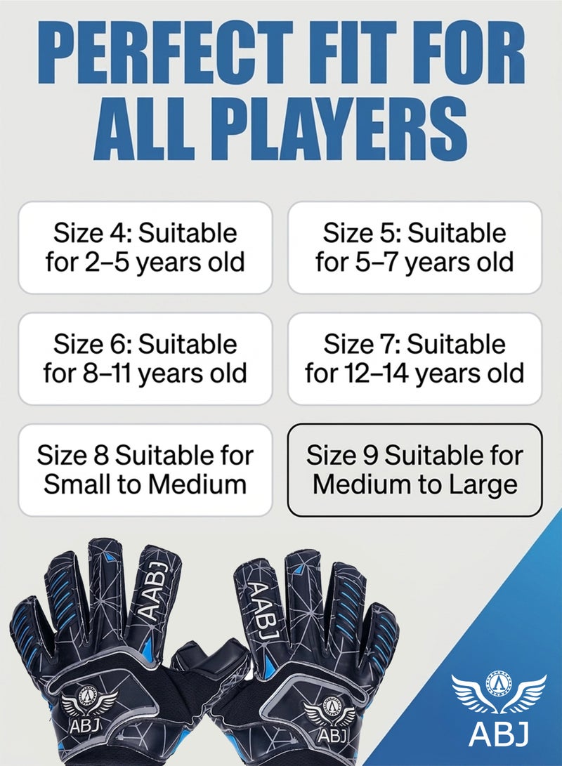 ABJ Soccer Goalkeeper Football Gloves – Sizes Available 4 to 9, Top Grip, Double Protection, Your Secret to Success in Training and Matches - Image 2