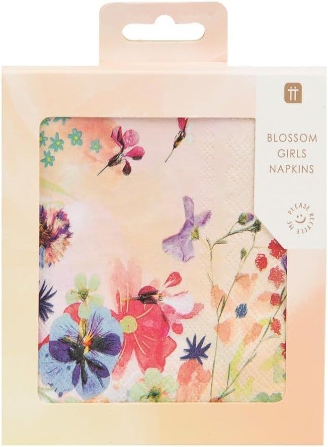 Talking Tables 240 x Pink Floral Cocktail Napkins, Disposable Quality Serviettes, Table Party Decorations Mother's Day, Afternoon Tea Birthday, Wedding Bridal or Baby Shower 3ply 5.5’ - Image 2