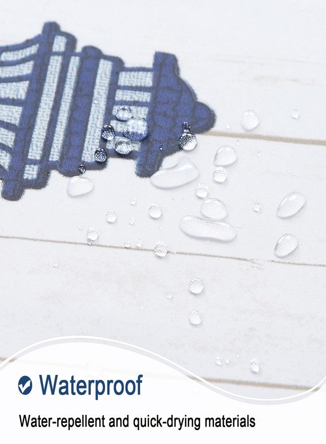 BESTRIPES Lighthouse Fabric Shower Curtain, Blue Gray and White Coastal Nautical Shower Curtains for Bathroom Decor, Waterproof Polyester Bathroom Curtains, 72" W x 72" H - Image 4