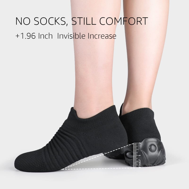 HKR Womens Walking Tennis Shoes Slip On Light Weight Mesh Platform Nursing Shoes Air Cushion Sneakers All Black 7.5(1839 EU 39) - Image 4