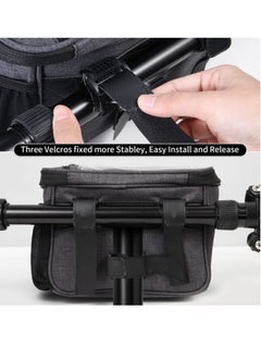 Y&D Bike Handlebar Bag, Front Frame Large Bicycle Storage Pouch 6.5 inch Transparent with Shoulder Strapfor Road Mountain Cycling Travel (Black)  - Image 3
