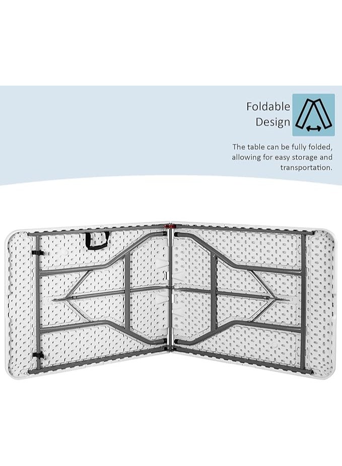 طاولة تخييم خارجية قابلة للطي – طاولة نزهة قوية مع يد حمل، 150×70×75 سم - Image 4