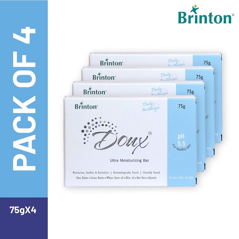 Brinton Brinton DOUX Daily Ultra Moisturizer Soap Bar with pH 55 75g pack of 4 - Image 2
