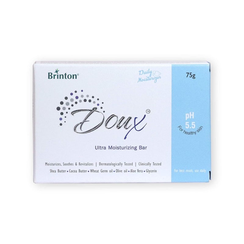 Brinton Brinton DOUX Daily Ultra Moisturizer Soap Bar with pH 55 75g pack of 4 - Image 1