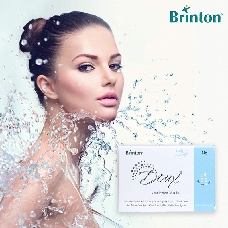Brinton Brinton DOUX Daily Ultra Moisturizer Soap Bar with pH 55 75g pack of 4 - Image 4