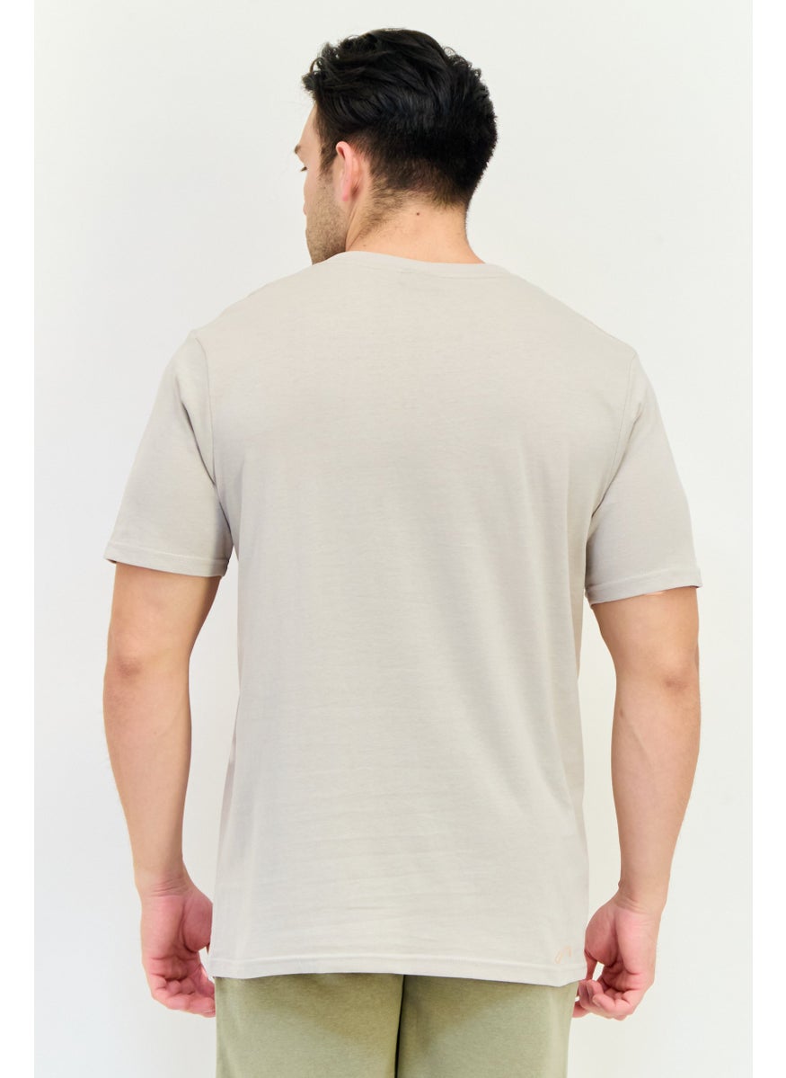 RBX Men Sportswear Fit Short Sleeve Outdoor T-Shirt, Beige  - Image 3