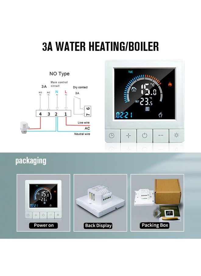 Thoraya Programmable Digital Thermostat with Child Lock LCD Display NTC Sensor Water Heating Warm Floor Underfloor Temperature Controller Intelligent Wall Thermostat for Home Office Hotel  - Image 3