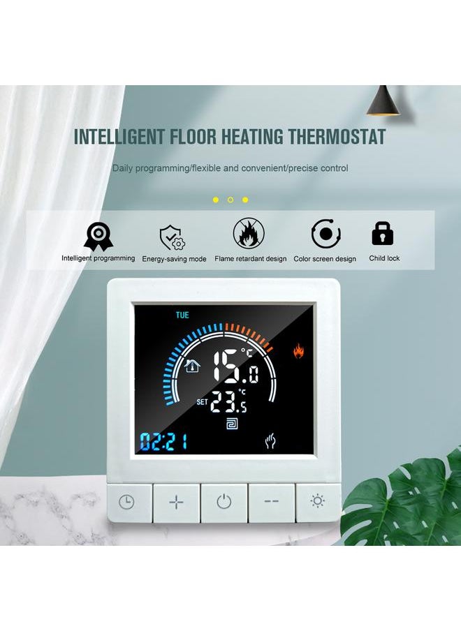 Thoraya Programmable Digital Thermostat with Child Lock LCD Display NTC Sensor Water Heating Warm Floor Underfloor Temperature Controller Intelligent Wall Thermostat for Home Office Hotel  - Image 4