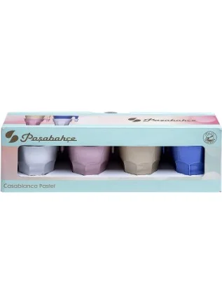 Paşabahçe Casablanca Pastel Set of 4 Espresso Cups
