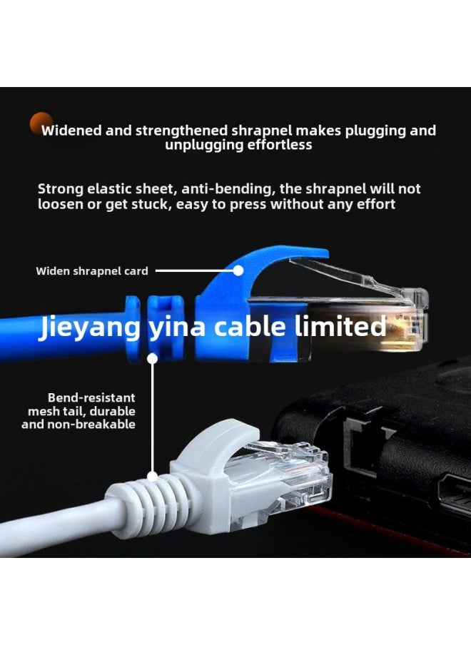Generic Oxygen-free Copper Core Super Five Categories Six Gigabit Finished Network Cable Router Computer Short Broadband Network Cable Short 0.2 Meters-Color:Six Types Of Oxygen-free Copper [blue]-Line Length:20 M  - Image 3