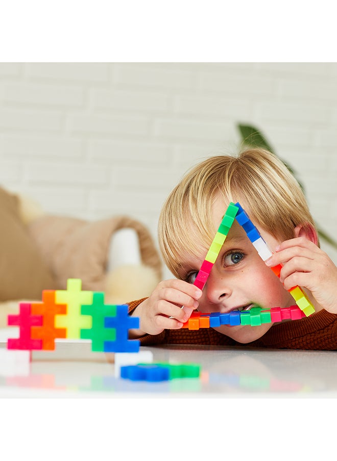 Plus-Plus Ingenious Construction Toy Tube Big Neon Building Blocks Set, 15 Pieces, White  - Image 5