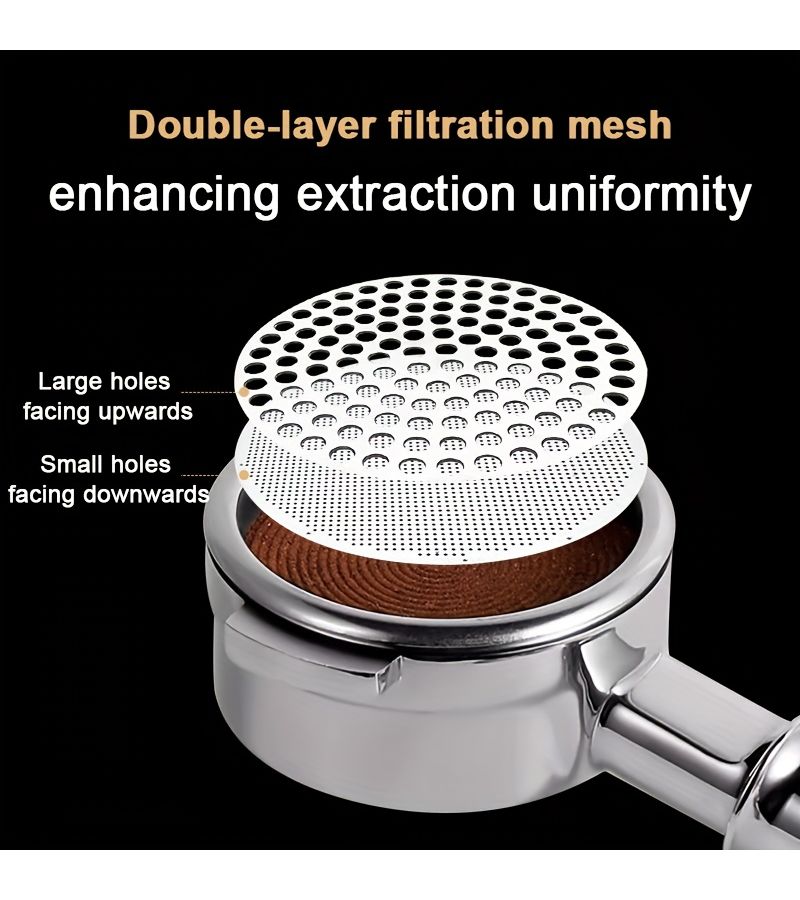 53mm Stainless Steel Double Layer Coffee Filter For Italian Mesh - Image 2