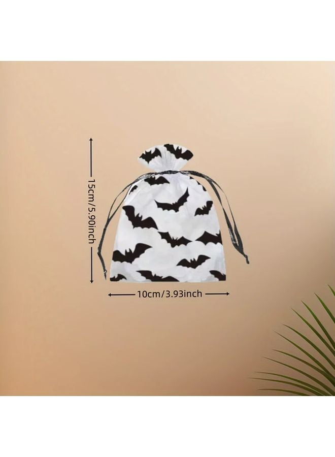 10pcs Halloween Bat Organza Drawstring Gift Bags For Candy Jewelry Party Favors - Image 4