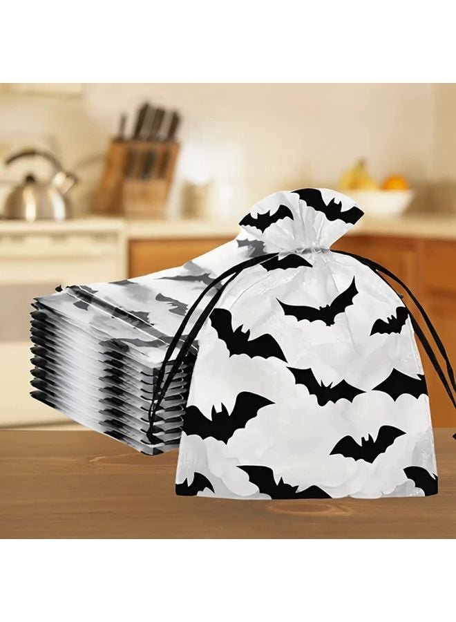 10pcs Halloween Bat Organza Drawstring Gift Bags For Candy Jewelry Party Favors - Image 2