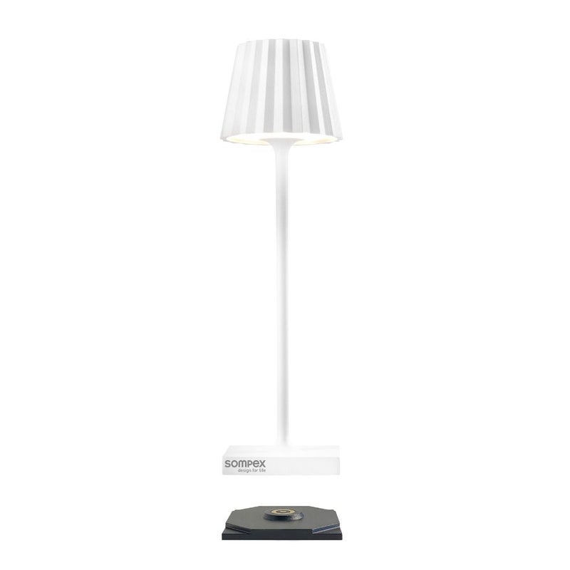 Sompex Troll Nano Table Lamp (Matte finish) | Indoor & Outdoor | 2 light colours | Stepless touch dimmer | 1.6W LED Battery Operated | Aluminium | 54 (splash and dust proof) 10 x 21 cm - White - Image 2