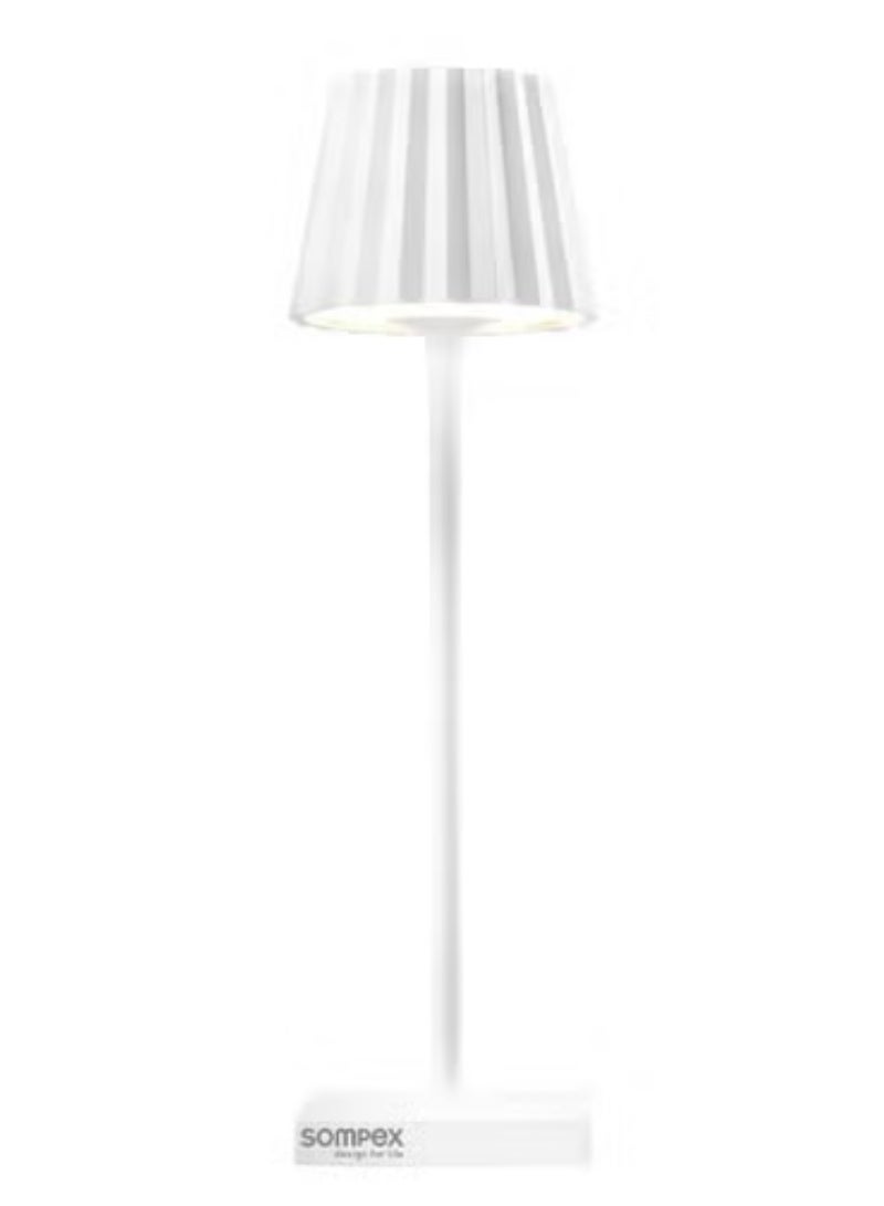 Sompex Troll Nano Table Lamp (Matte finish) | Indoor & Outdoor | 2 light colours | Stepless touch dimmer | 1.6W LED Battery Operated | Aluminium | 54 (splash and dust proof) 10 x 21 cm - White - Image 1