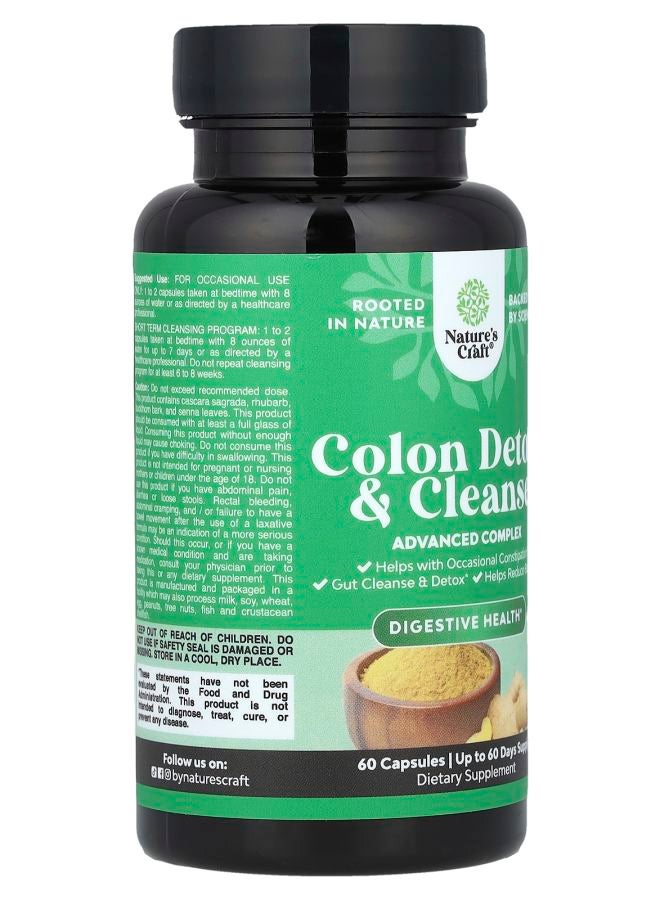 Nature's Craft Colon Detox & Cleanse 60 Capsules - Image 2