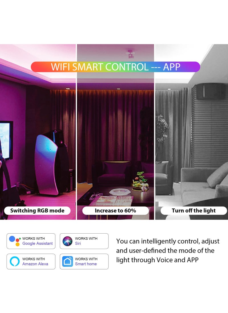 WB5 5 in 1 WiFi Bluetooth LED Strip Controller, Dimmable Compatible with Smart Life APP/Alexa Echo/Google Assistant Home/Siri, DC12 - 24V Lights Controller