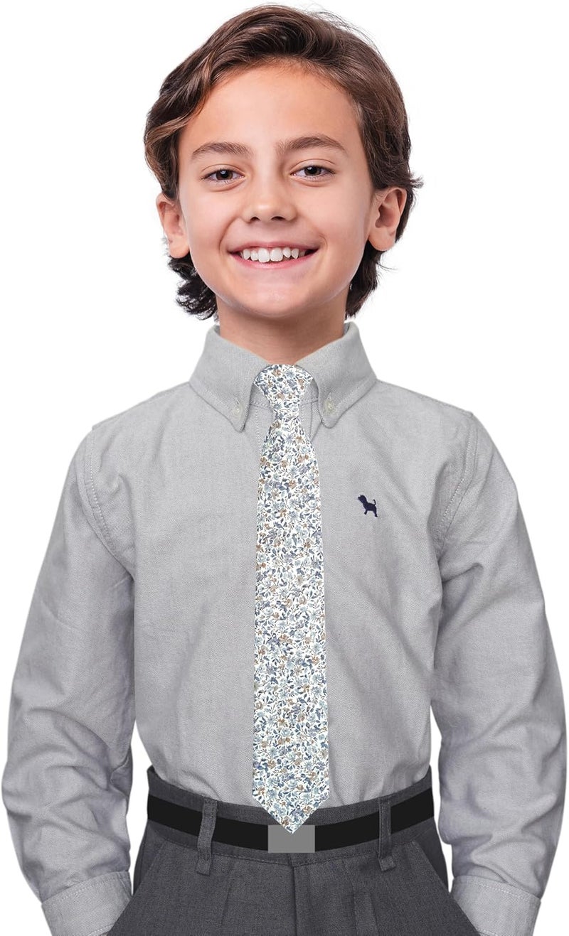 BELLUNO Boys' Floral Ties, Hook and Loop Pre-tied Flower Ties for Little Kids and Pre-teens - Image 2