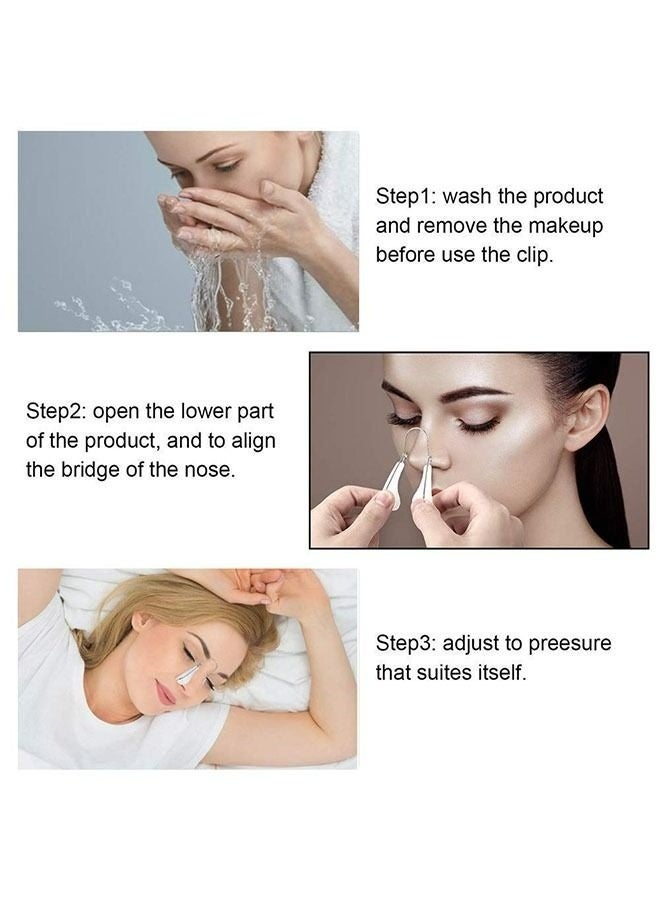 2pcs Nose Shaper Clip Safe Soft Painfree Nose Bridge Straightener Corrector Nose Modification Tool for Wide Crooked Nose Women Men Daily Use Travel Beauty Care - Image 3