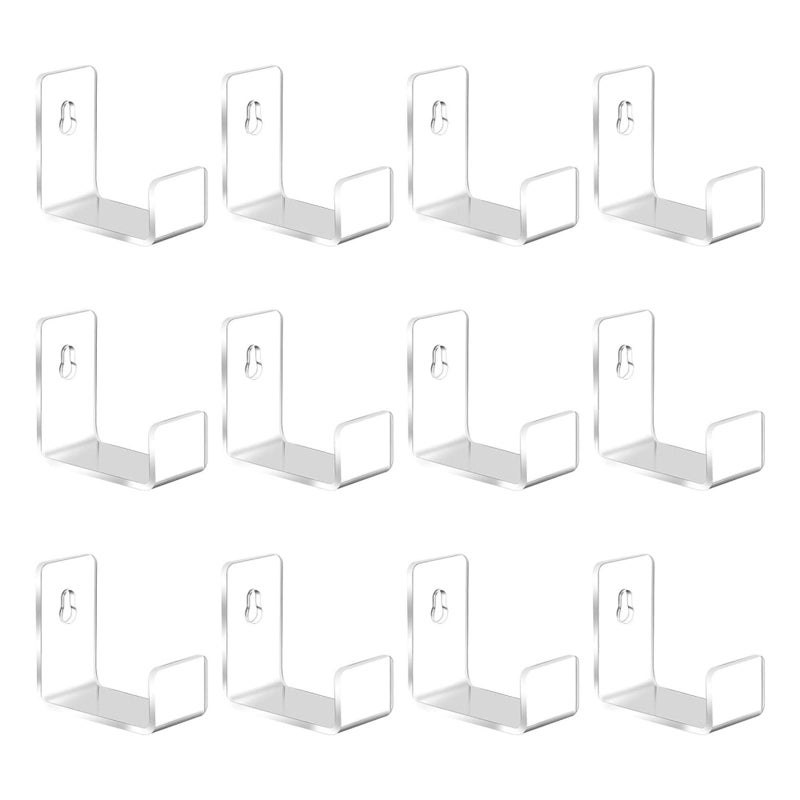Clear Acrylic Wall Mount Record Shelf Display Holder 12pcs Set for Vinyl Storage - Image 2