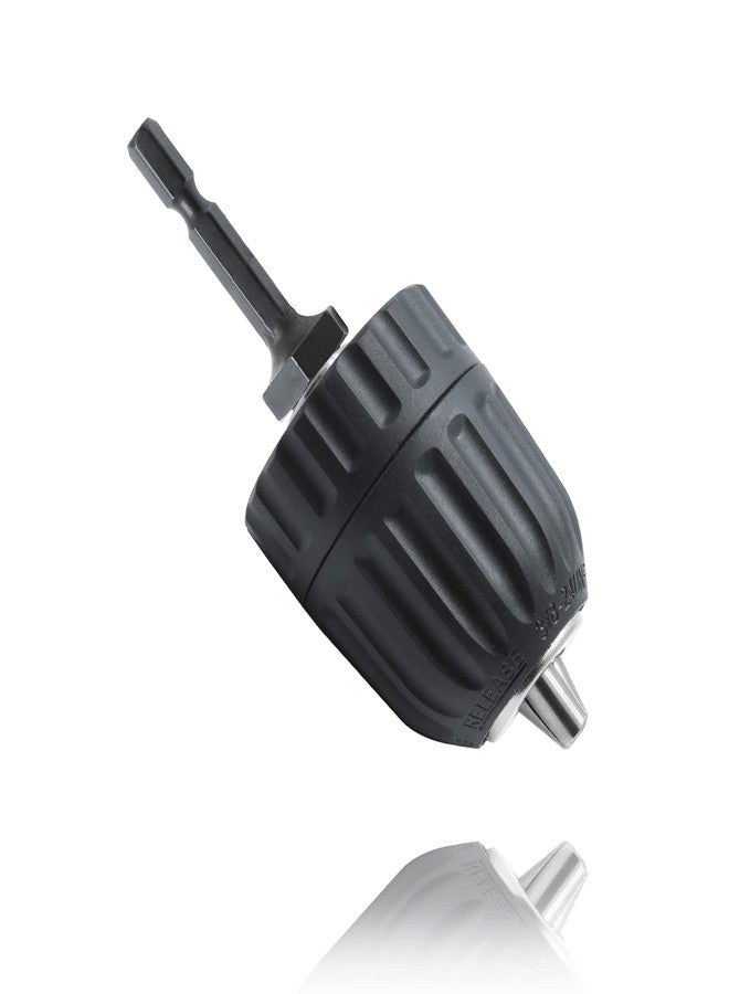 LifCratms 0.8-10mm Capacity Mount Keyless Drill Chuck, 3/8-24 UNF Mount Thread Impact Chuck Converter Conversion Tool, Quick Change Conversion Adapter with 1/4 Inch Hex Shank - Image 1