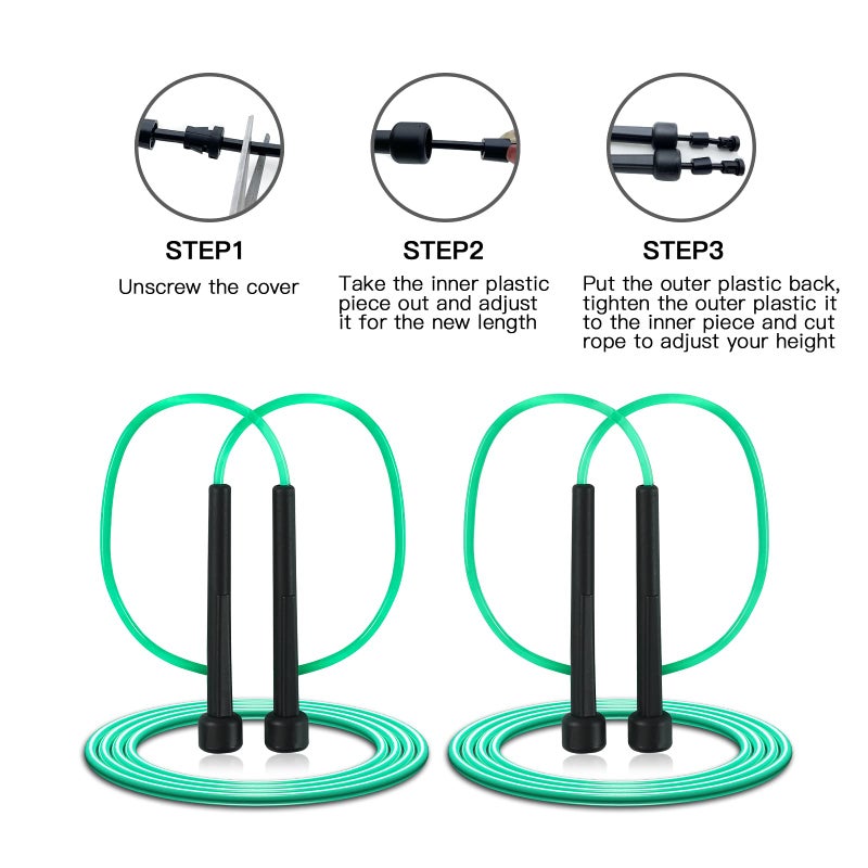 VIIBASE Pack PVC Jump Rope for Cardio Fitness - Versatile Adjustable Skipping Rope for Women Men Kids, Speed Jump Rope for Exercise,9 Feet - Image 4