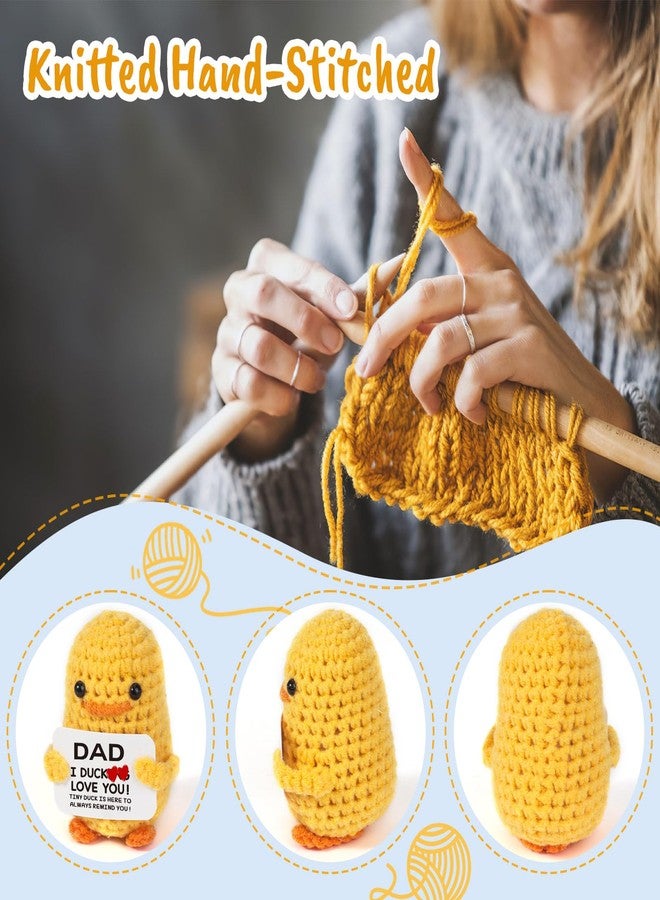 MBL Dad Birthday Fathers Day - Funny for Dad Father Papa Birthday Father's Day Valentine's Christmas from Daughter Son, Dad I Duck Love You, Handmade Knitted Crochet Potato Pickle Duck - Image 3