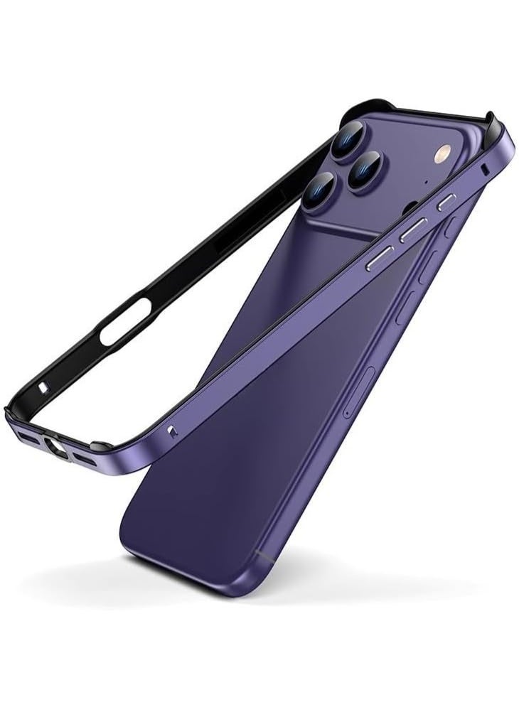 Bumper Metal Case for iPhone 17 Pro Max No Back Design Aluminum Alloy + TPU Bumper Frame Slim Fit Excellent Heat Dissipation